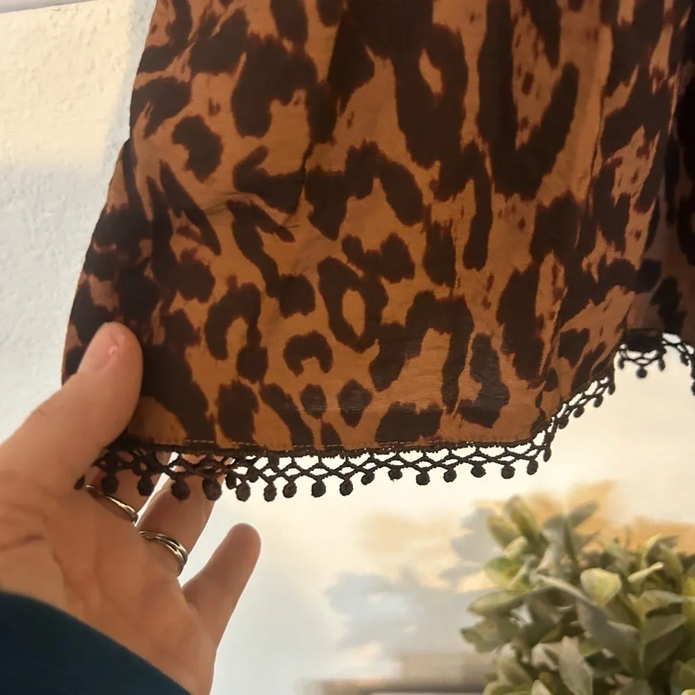 Rebecca Minkoff Brown Leopard Long Sleeve Mini Dress XS